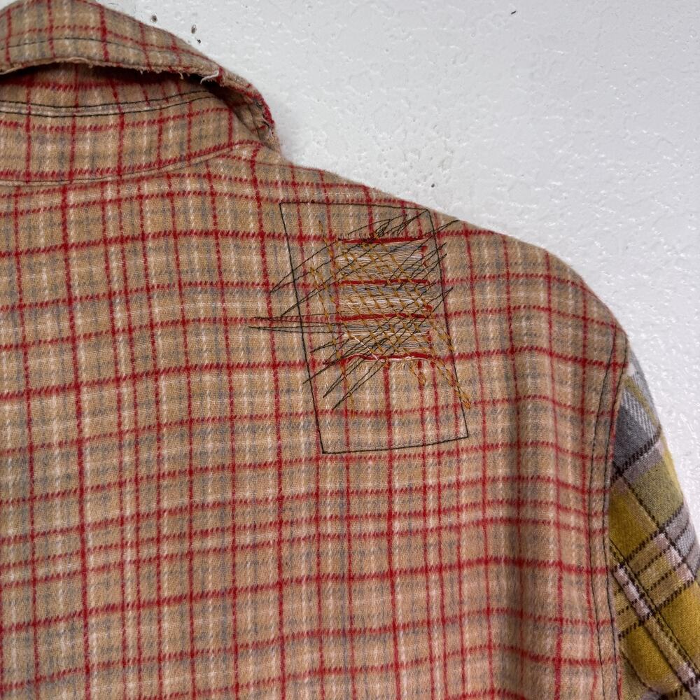 Ivy Jane Jacket Womens Small Patchwork Plaid Flannel Boho Distressed Artsy Coat - Picture 9 of 13